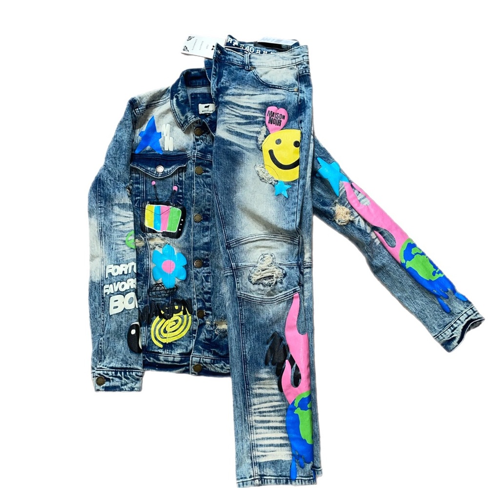 MAISON NOIR (Set)
Fortune Acid Wash Denim Jacket & Distressed Acid Wash Jeans